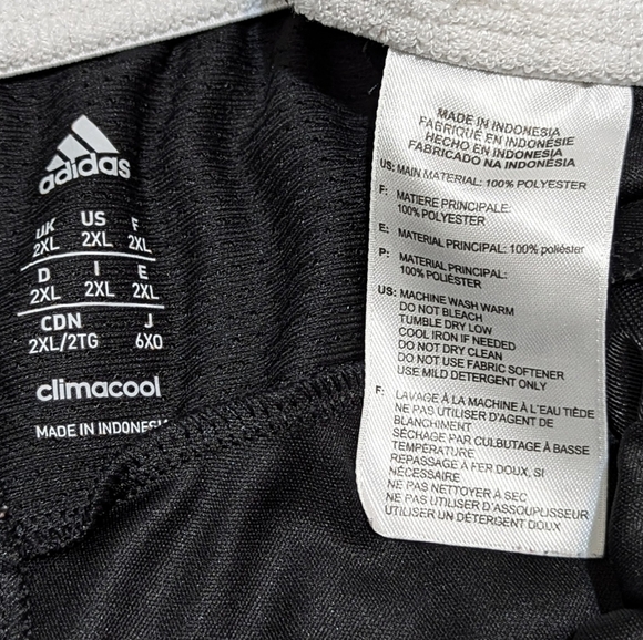 Adidas Men's US 2XL Athletic Black Basketball Shorts w/ Drawstring & White Trim - Picture 8 of 11